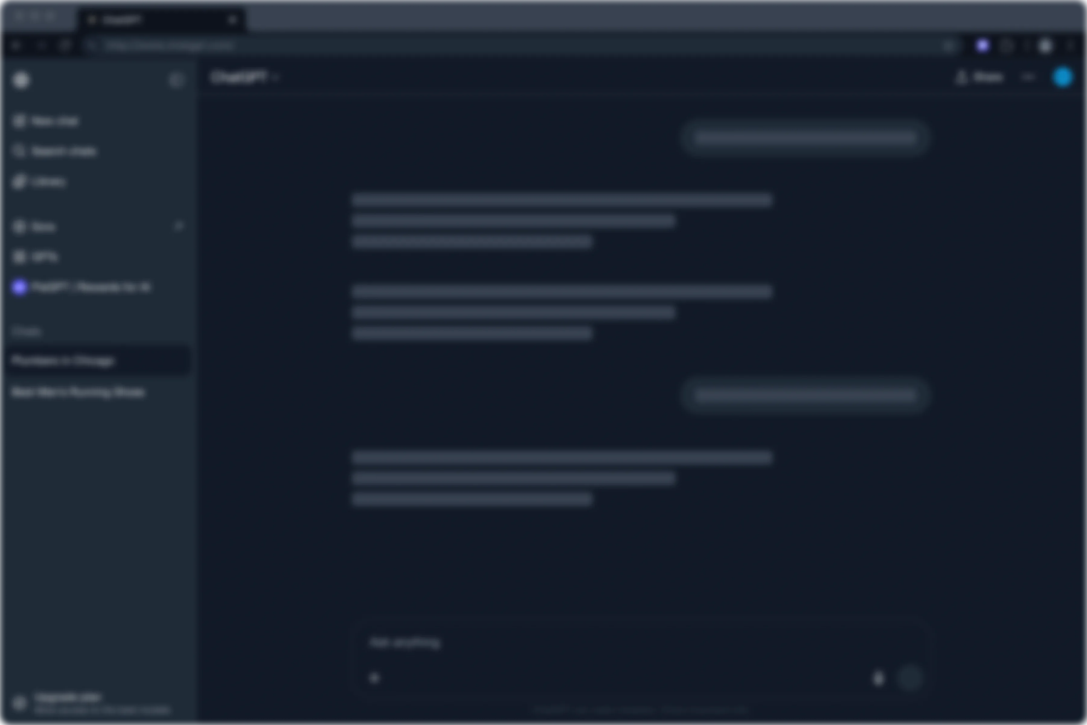 Blurred ChatGPT app