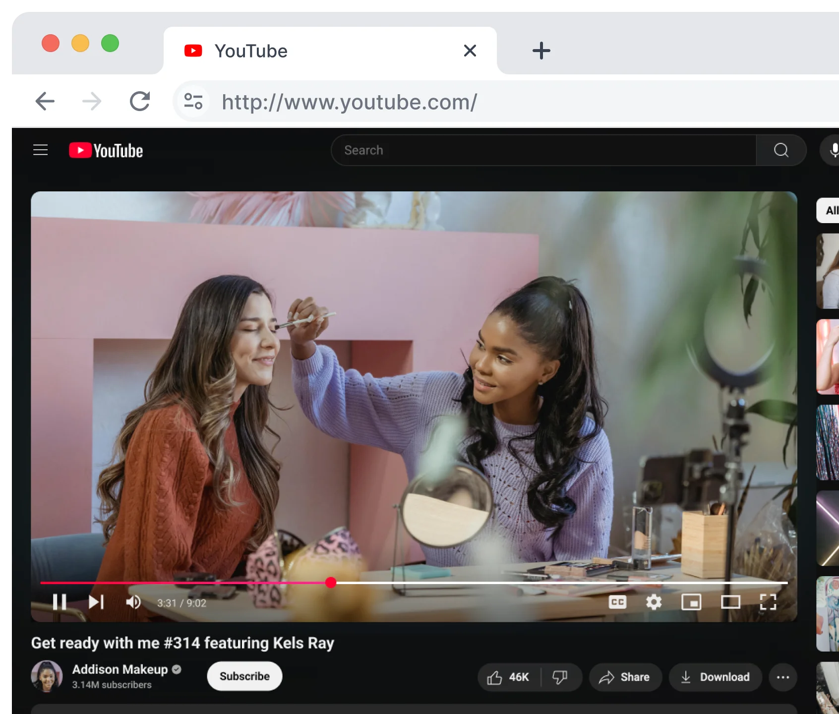 YouTube influencer without ads